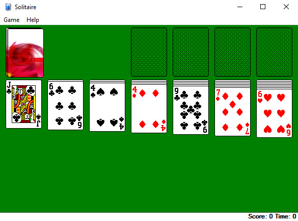 Solitaire windows xp game